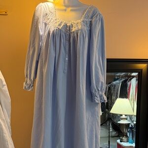 Eileen West Light Blue Nightgown with Lace Detail